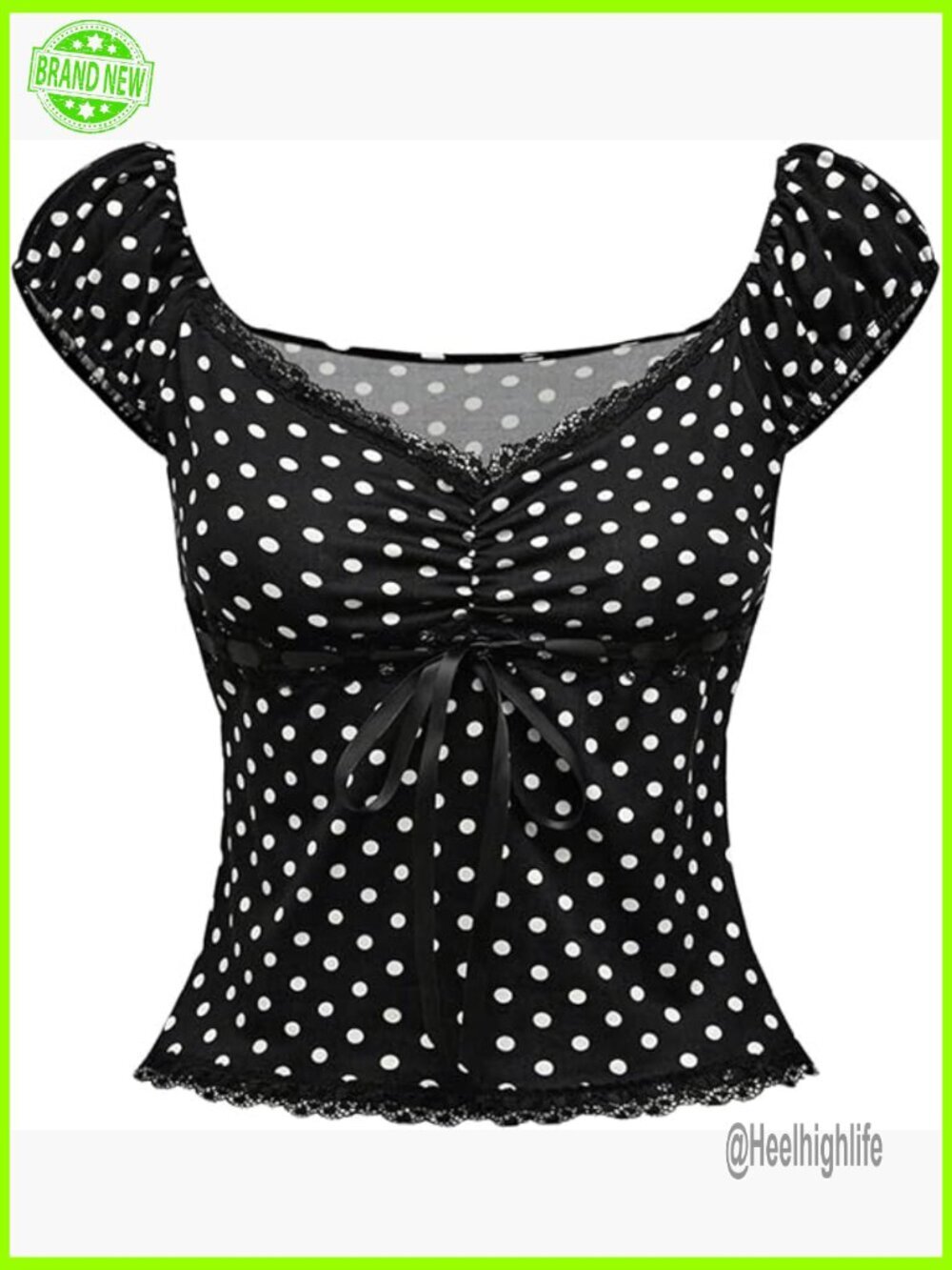 Y2K Fairy Grunge Lace Patchwork Babydoll Crop Tee Top
